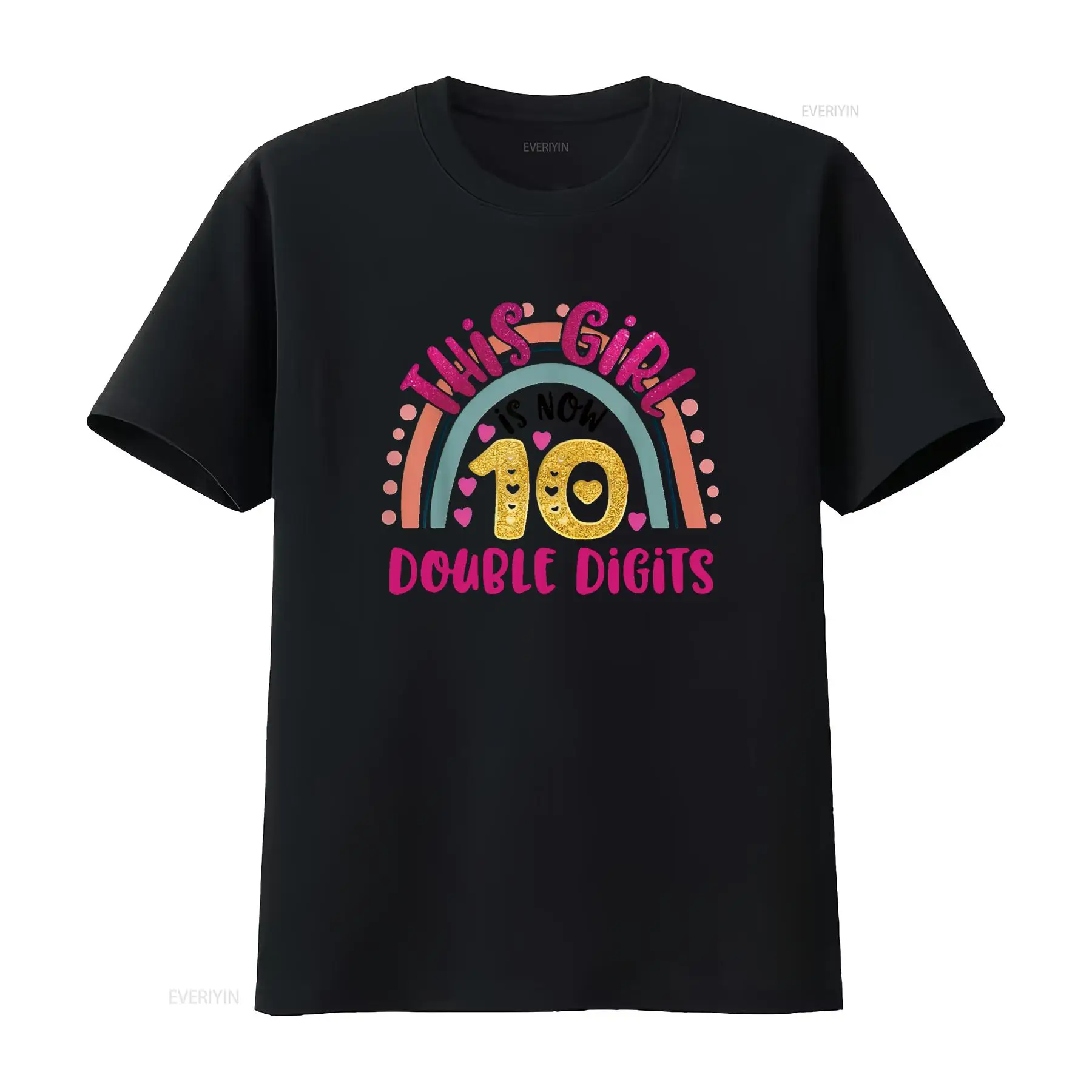 Vintage Fashion Now - เสื้อยืดวันเกิดเด็กผู้หญิงอายุ 10 ปี ลายวินเทจ ผ้าซักแล้ว ใส่สบาย