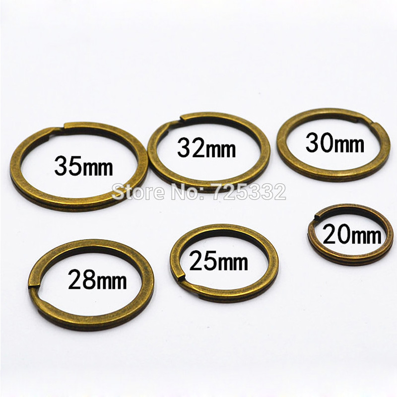 Vintage Fashion Illustration - 100pcs DIY Key แหวนโลหะ VINTAGE Bronze