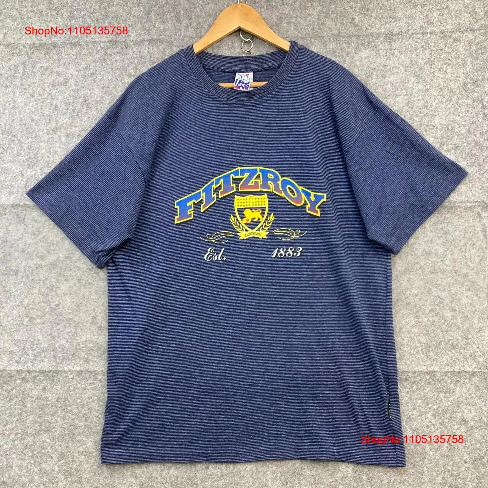 Vintage Fashion Brisbane - เสื้อยืดวินเทจ ฟิตซ์รอย บริสเบน ไลออนส์ สำหรับผู้ชาย ไซส์
