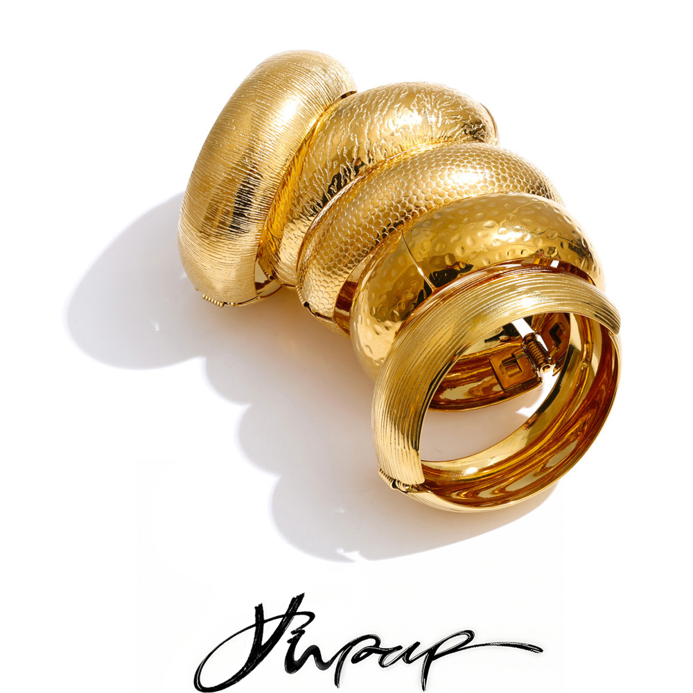 Vintage Fashion Old Money - กำไลข้อมือสแตนเลสสตีลสไตล์ Old Money ขนาด 66 มม.