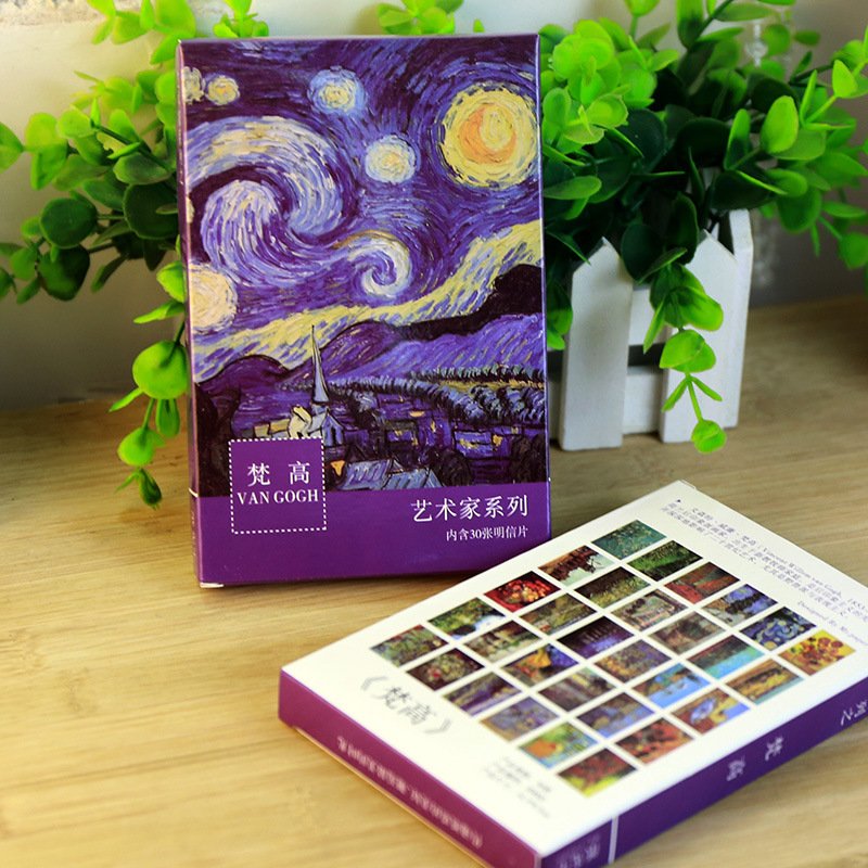 Vintage Fashion Illustration - Van Gogh ภาพวาดสีน้ำมันโปสการ์ดวินเทจแวนโก๊ะ30แผ่น/ล็อต/การ์ดอวยพร/การ์ดอวยพร/การ์ดอวยพร/ของขวัญแฟชั่น