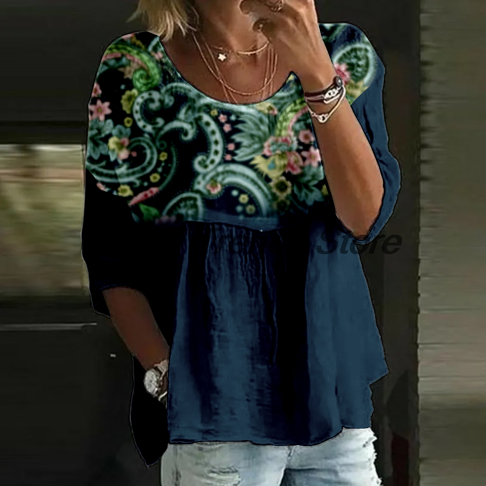 เสื้อเชิ้ตแขน 3/4 พิมพ์ลายดอกไ - Printed Floral Shirt บทวิจารณ์และราคา