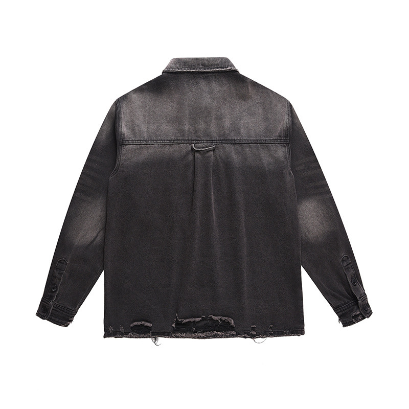 เสื้อแจ็คเก็ตยีนส์ขาดๆ สไตล์สต - Vintage Fashion Streetwear บทวิจารณ์และราคา