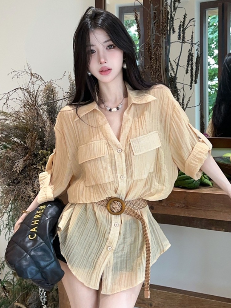 เสื้อเชิ้ตวินเทจทรงหลวมสไตล์เก - Vintage Fashion Old Money บทวิจารณ์และราคา