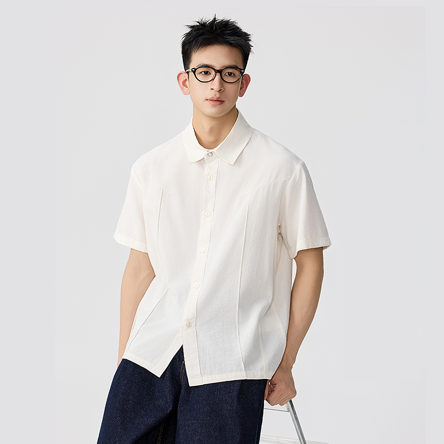 เสื้อเชิ้ตแขนสั้นผู้ชายสไตล์วิ - Vintage Fashion Old Money บทวิจารณ์และราคา