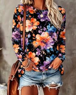 เสื้อยืดผู้หญิงลายดอกไม้ สีน้ำ - Printed Floral Shirt บทวิจารณ์และราคา