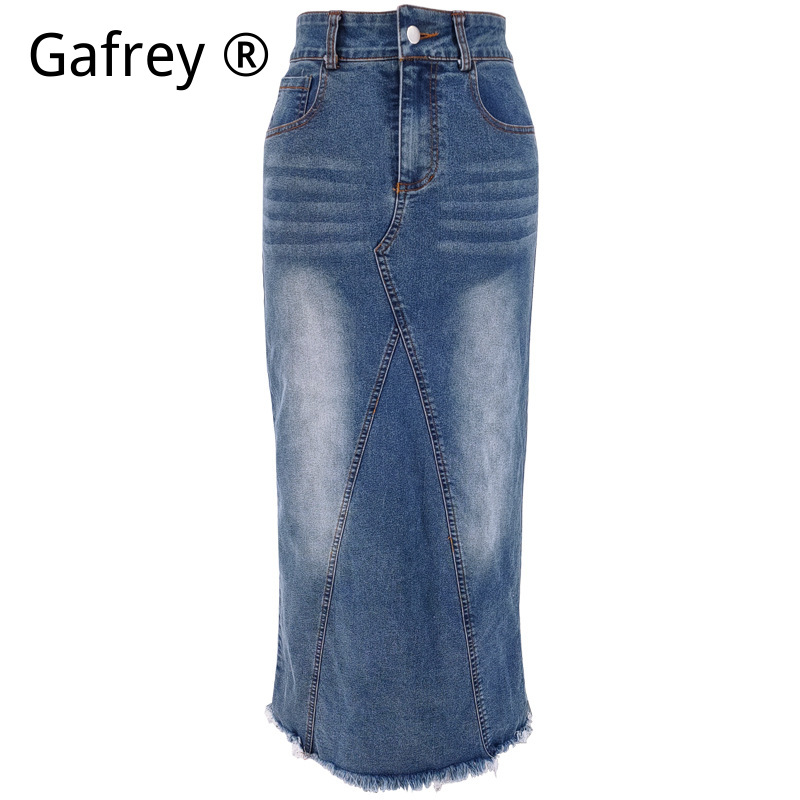 กระโปรงยีนส์ทรงเอ midi เอวสูง  - Vintage Fashion Streetwear บทวิจารณ์และราคา