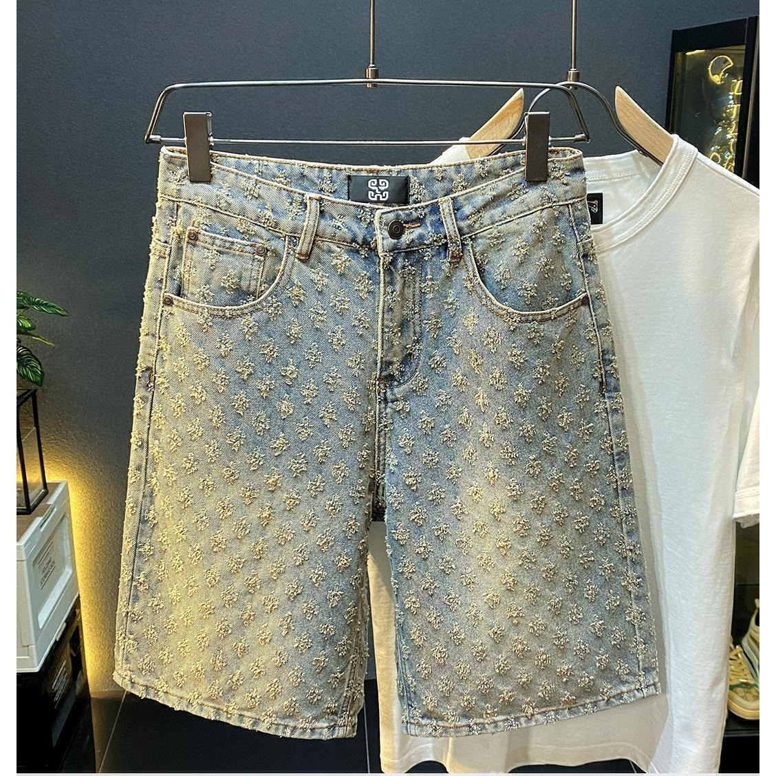 กางเกงยีนส์ขาสั้นผู้ชายสไตล์ลำ - Vintage Fashion Shop บทวิจารณ์และราคา