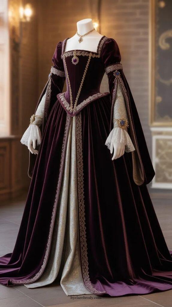 ชุดราตรีวินเทจสีม่วงแบบดัชเชสส - Vintage Victorian Fashion บทวิจารณ์และราคา