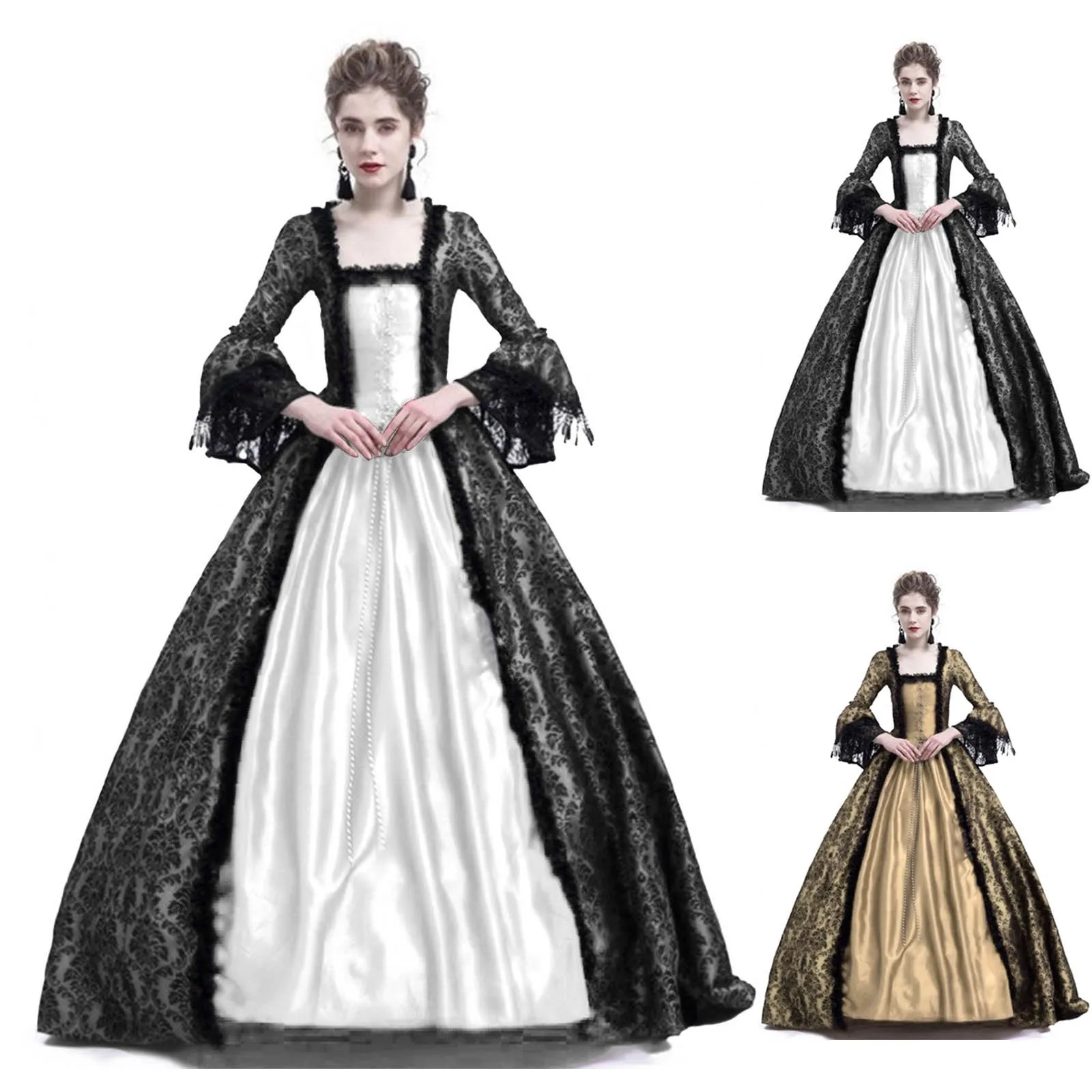ชุดคอสเพลย์ฮาโลวีนสำหรับผู้หญิ - Vintage Victorian Fashion บทวิจารณ์และราคา